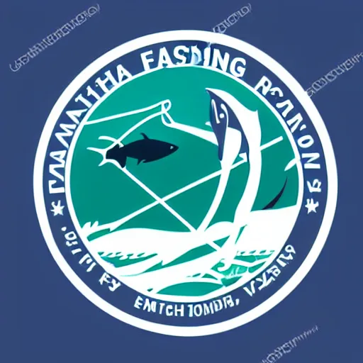 Prompt: a vector logo of a fishing business