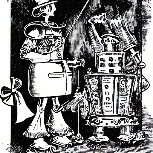 Image similar to a scene from the book The Tin Man of Oz by L. Frank Baum