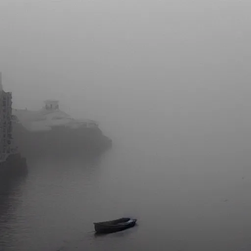 Prompt: hongkong life in a fog morning, by fan ho,