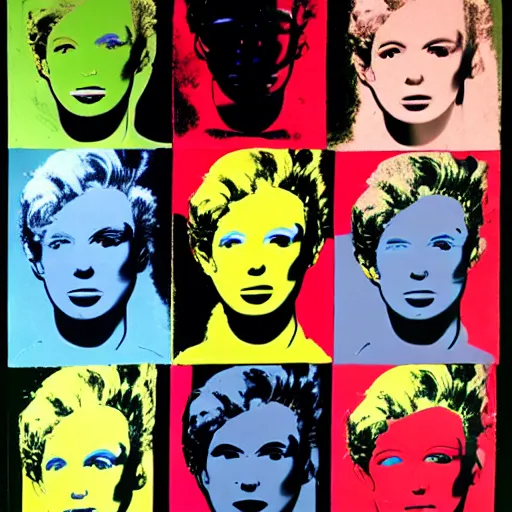 Prompt: cyborgs by andy warhol