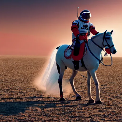 Prompt: An astronaut on a horse