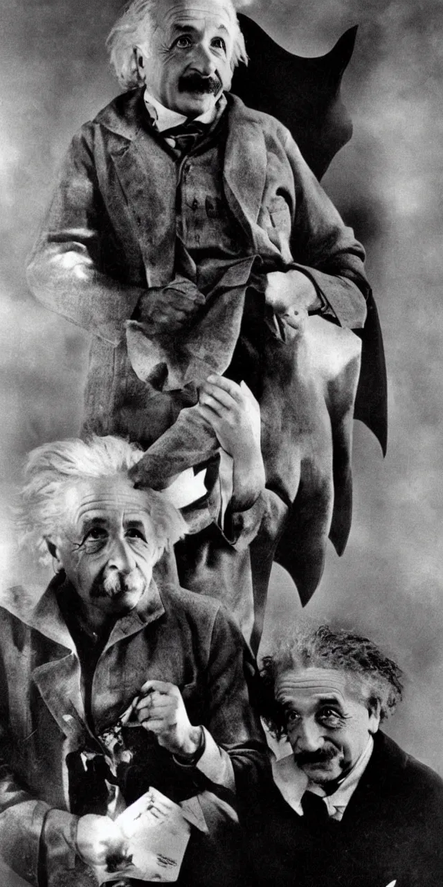 Image similar to albert einstein is batman