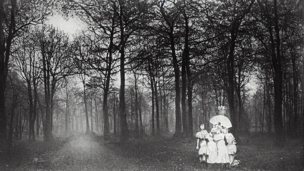 Prompt: An epic photo of a gloomy Victorian mansion in dark forest. by Diane Arbus and Louis Daguerre. highly detailed. 85mm, Bokeh