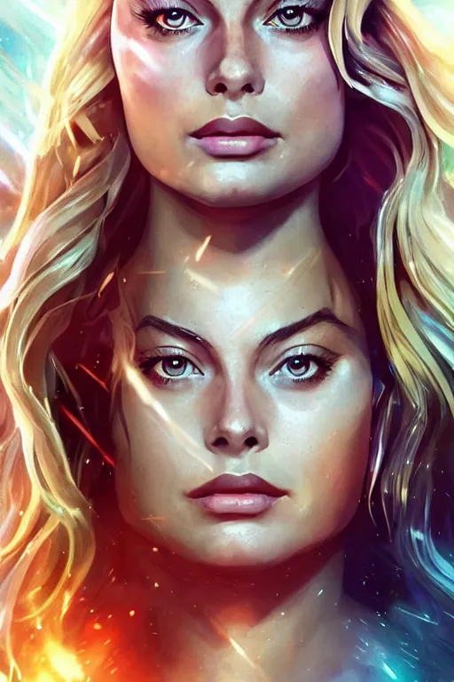 Prompt: majestic and anime key visual margot robbie female supergirl, dc universe, perfect face, beautiful, intricate, epic, elegant, fantasy, highly detailed, digital painting, hard focus, beautiful volumetric lighting, epic light, ultra detailed, by leesha hannigan, ross tran, thierry doizon, kai carpenter, ignacio fernandez rios