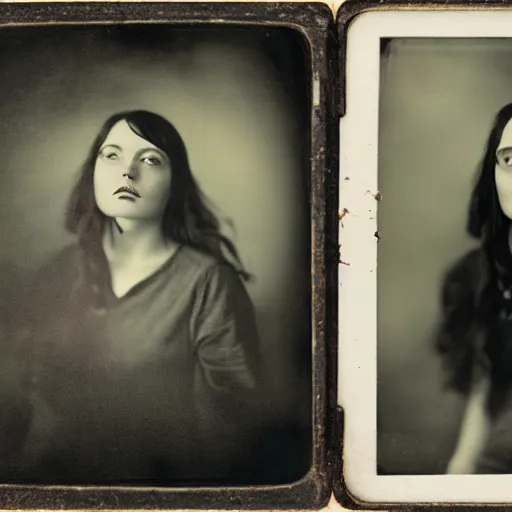 Prompt: photography of cristina hendricks, tintype, deregoue