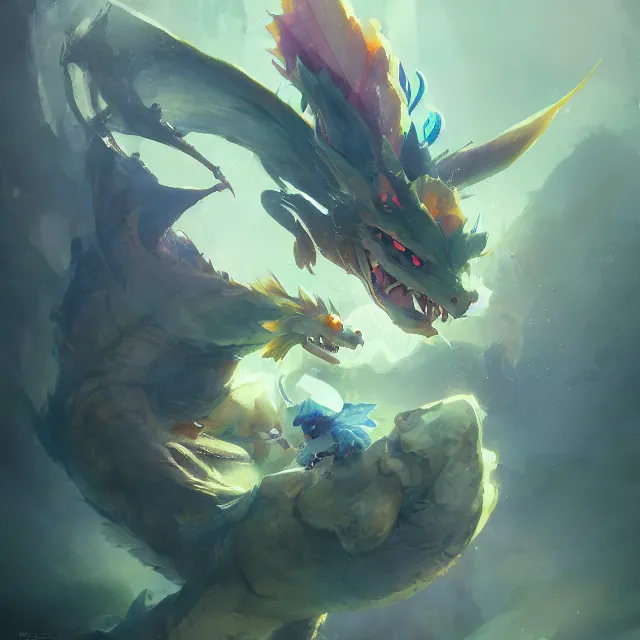 Image similar to a beautiful portrait of a cute pokemon dragon. character design by cory loftis, fenghua zhong, ryohei hase, ismail inceoglu and ruan jia. artstation, volumetric light, detailed, photorealistic, fantasy, rendered in octane