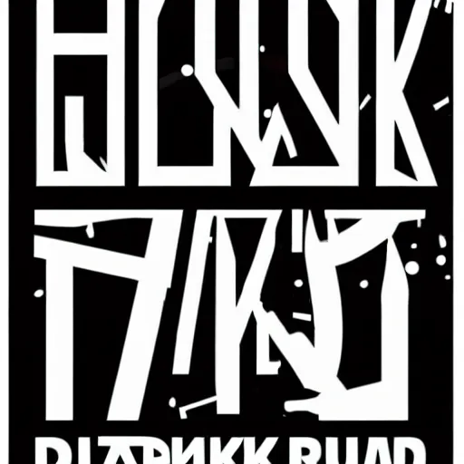 Image similar to black on white graphic poster for a techno party in style of david rudnick, eric hu, acid, y 2 k