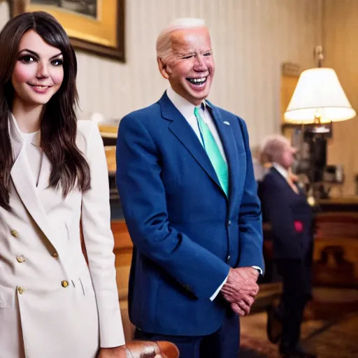 Prompt: victoria justice as joe biden, 8 k resolution, cinematic lighting, anatomically correct