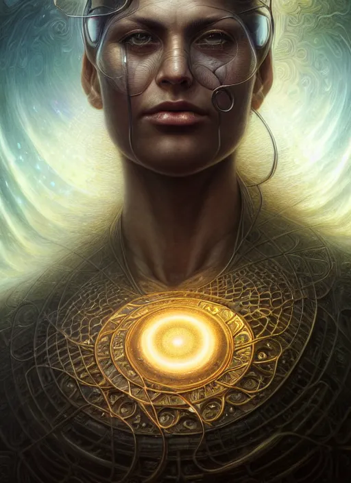 Image similar to closeup portrait shot of cosmic thoughts in a scenic dystopian environment, intricate, elegant, highly detailed, centered, digital painting, artstation, concept art, smooth, sharp focus, illustration, artgerm, tomasz alen kopera, peter mohrbacher, donato giancola, joseph christian leyendecker, wlop, boris vallejo