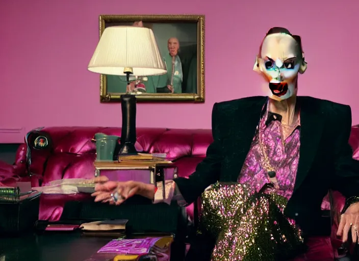 Image similar to a still from the new madcap john waters movie, 4 k