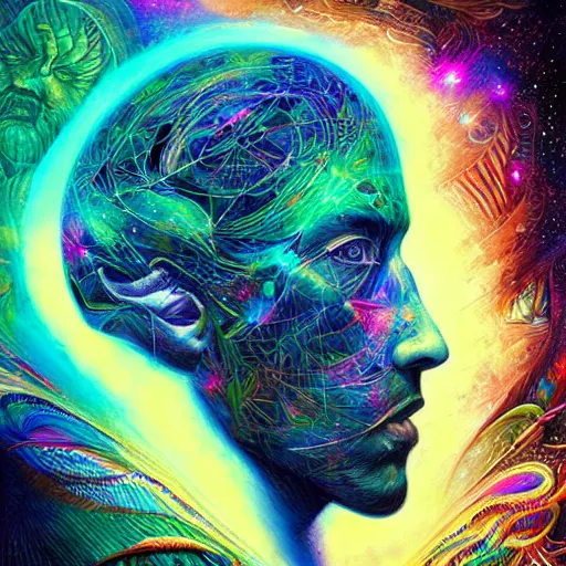 Image similar to dmt user finds the secrets of the cosmos by android jones, trending on artstation