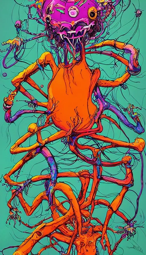 Image similar to psytrance artwork, by alex pardee