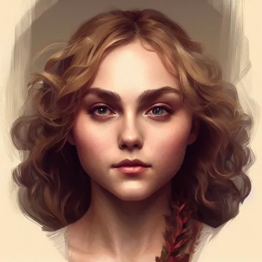 Image similar to beautiful natural annasophia robb, intricate, elegant, highly detailed, digital painting, artstation, concept art, smooth, sharp focus, illustration, art by artgerm and greg rutkowski and alphonse mucha and loish and WLOP