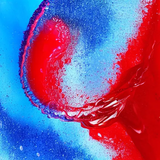 Image similar to a red and blue fluid