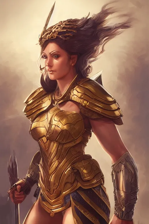 Image similar to amazon valkyrie athena, d & d, fantasy, portrait, highly detailed, headshot, digital painting, trending on artstation, concept art, sharp focus, illustration, art by artgerm and greg rutkowski and magali villeneuve