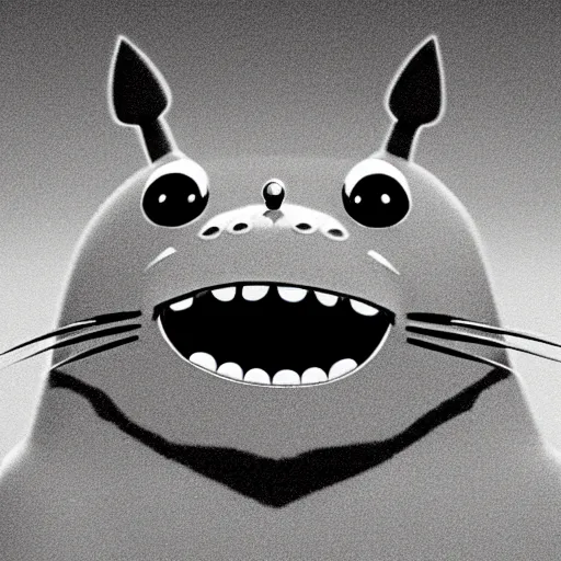 Prompt: electron microscope photograph of Totoro