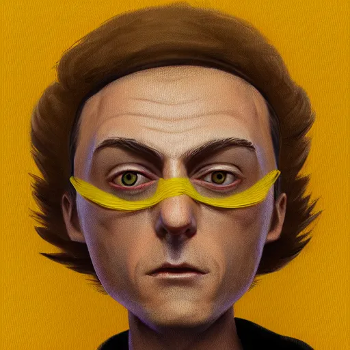 Image similar to morty as a human wearing yellow shirt, highly detailed portrait, digital painting, artstation, concept art, smooth, sharp foccus ilustration, artstation hq