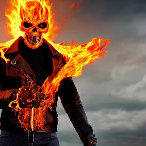 Prompt: Ghost Rider from Marvel photo realistic, CGI, Unreal Engine, Hdr, 4k, award winning