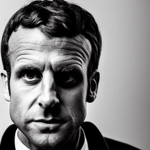 Image similar to closeup portrait of emmanuel macron as a thief in a smoky new york back street, natural light, sharp, detailed face, magazine, press, photo, steve mccurry, david lazar, canon, nikon, focus