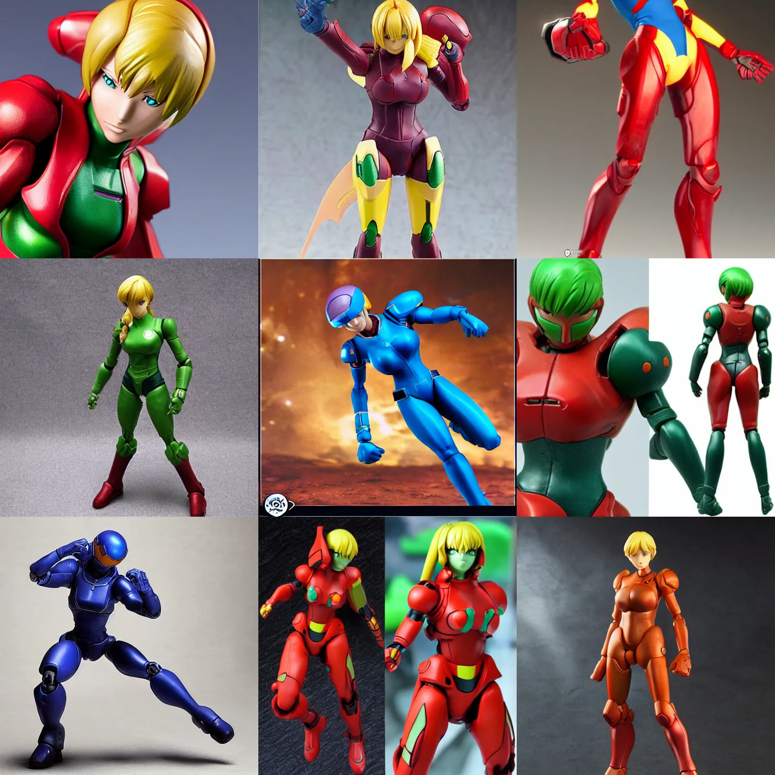 Prompt: life sized samus aran action figure, photorealistic, anime