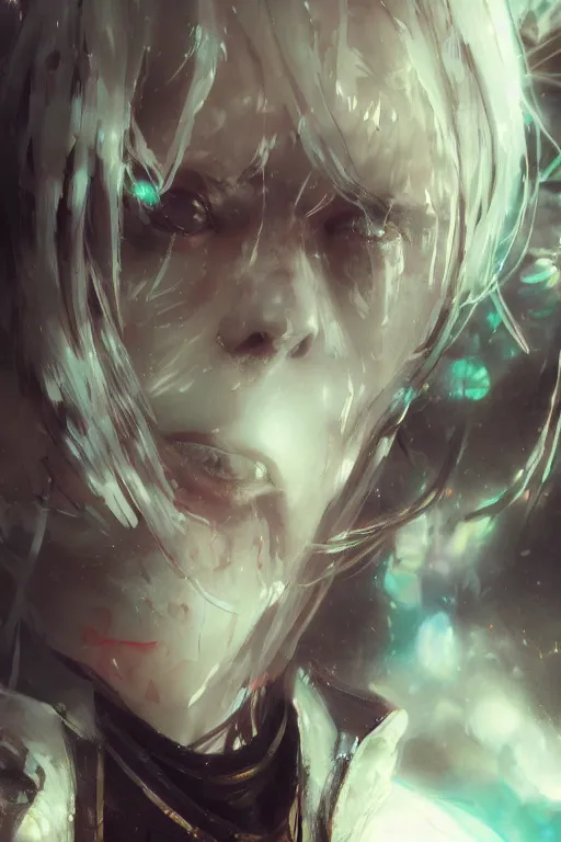 Image similar to by Yoshitaka Amano, by Ruan Jia, by Conrad Roset, by Good Smile Company, detailed anime 3d render, close up, headshot, portrait, cgsociety, artstation, sci fi futuristic costume, mysterious temple setting, octane render