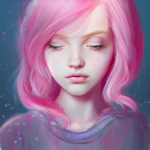 Prompt: pastel teen girl, pink hair, gorgeous, amazing, elegant, intricate, highly detailed, digital painting, artstation, concept art, sharp focus, illustration, art by Ross tran