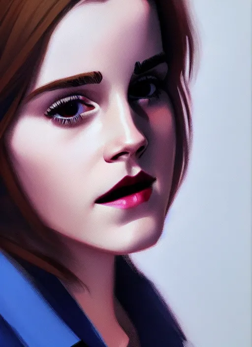 Prompt: a ultradetailed beautiful panting of emma watson wearing a stylish shirt with a tie, she has black hair, dancing, beautiful face, background explosion, by jesper ejsing, ilya kuvshinov, greg rutkowski on artstation