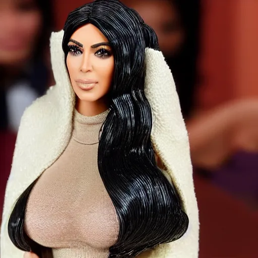 Image similar to kim kardashian as a toy figure.