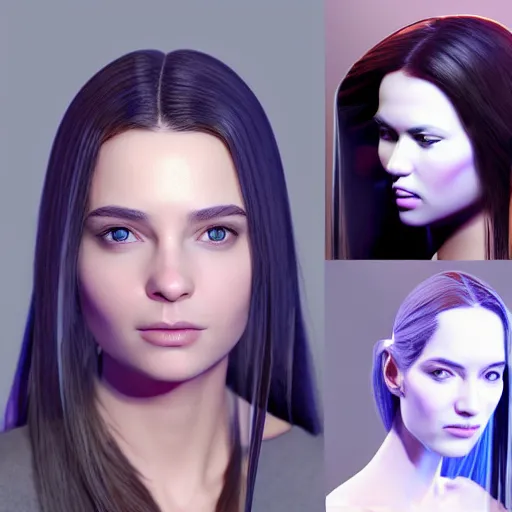 Image similar to “These 3D portraits are unbelievably incerdibly realistic. unreal engine 5. RTX. ray tracing. nvidia hairworks. portrait of beautiful girl with futuristic. very high detailed. By Charli Amani. ultra by Vishwesh Taskar