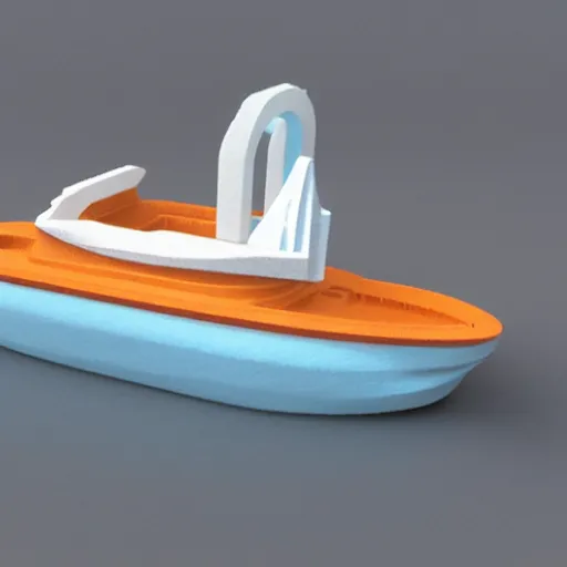 Image similar to 3 d printed benchy boat, test 3 dprint, plastic boat toy