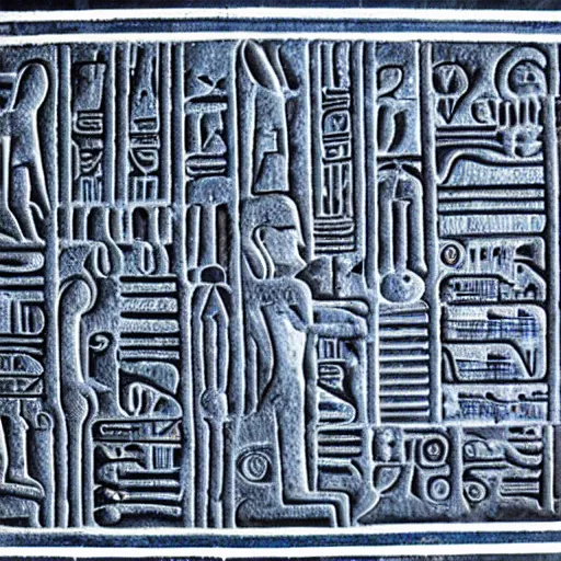 Prompt: alien, hieroglyphs