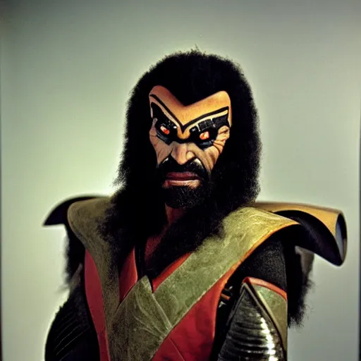 Prompt: Candid portrait photograph of a Klingon taken by Annie Leibovitz