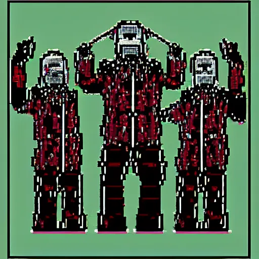 Image similar to pixel art of slipknot