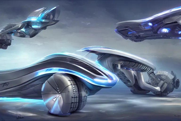 Image similar to futuristic vehicle concept by sydney jay mead