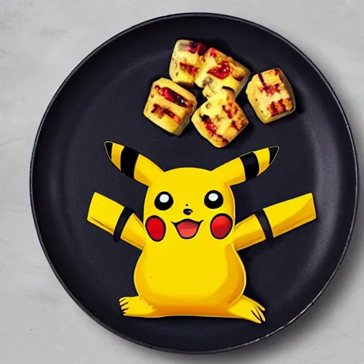 Prompt: honey-glazed Pikachu BBQ