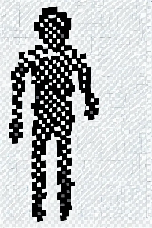 Image similar to man made of tv static, game character