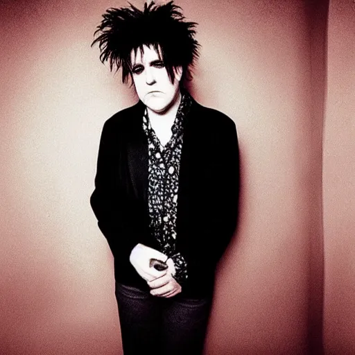 Prompt: robert smith mixed with morrissey