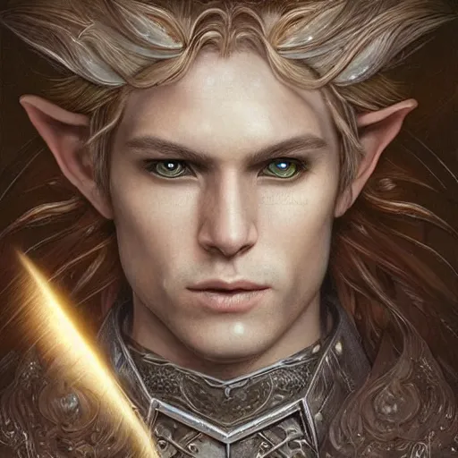 Prompt: in frame painting of an elven man with asian cat eyes with blond shiny moon hair, ultra realistic, concept art, intricate details, eerie, haunting, highly detailed, photorealistic, octane render, 8 k, unreal engine. art by artgerm and greg rutkowski and charlie bowater and magali villeneuve and alphonse mucha