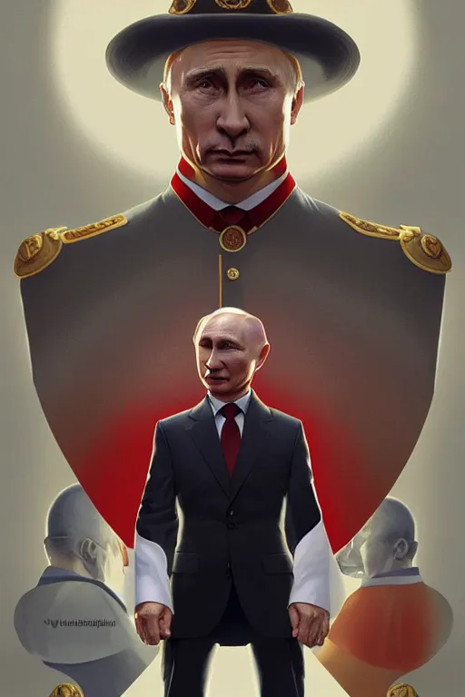 Image similar to vladimir putin as a dr eggman, realistic portrait, symmetrical, highly detailed, digital painting, artstation, concept art, smooth, sharp focus, illustration, cinematic lighting, art by artgerm and greg rutkowski and alphonse mucha