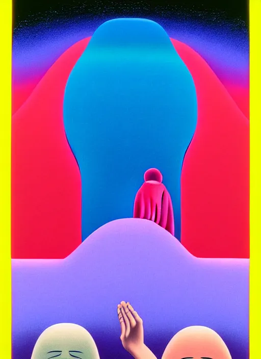 Image similar to meditaiting men by shusei nagaoka, kaws, david rudnick, airbrush on canvas, pastell colours, cell shaded!!!, 8 k