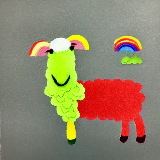 Prompt: a rainbow sheep