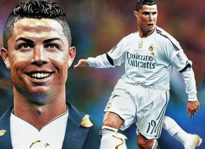 Image similar to realistic photo of ronaldo in the hall of fame 5