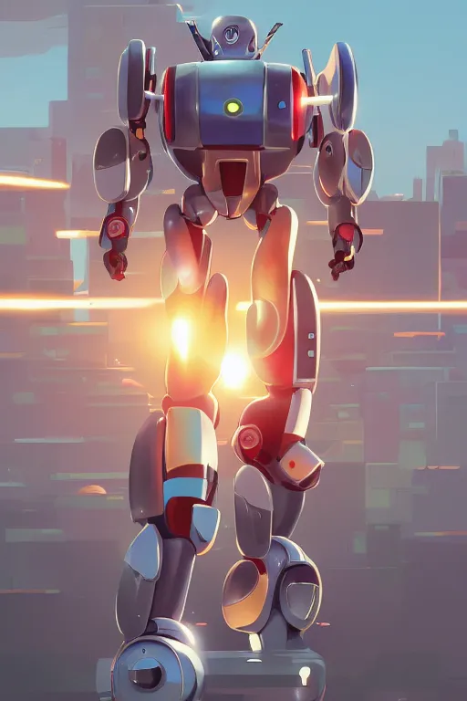 Image similar to metabots medabots medarotto medarot robot minimalist comics, behance hd by jesper ejsing, by rhads, makoto shinkai and lois van baarle, ilya kuvshinov, rossdraws global illumination ray tracing hdr radiating a glowing aura