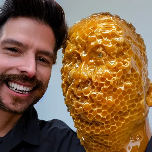 Image similar to sculpture of a dentist made entirely out of honey