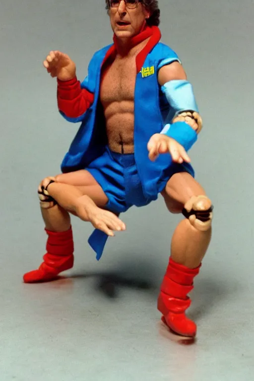 Prompt: larry david as a 1 9 8 0 s wrestling action figure