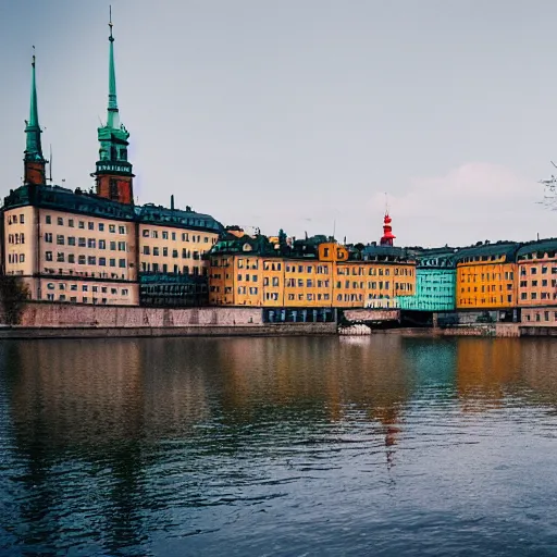 Image similar to Stockholm in the style of Wes Anderson