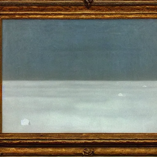 Image similar to the abstract painting'arctic void ', by caspar david friedrich!!!, by rothko!!!