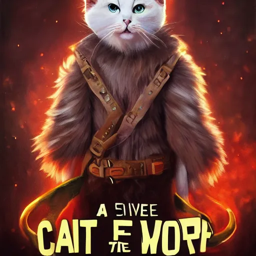 Prompt: a movie poster about cat save the world, oil painting, artstation, cinematic, highly detailed, 4 k, by artgerm