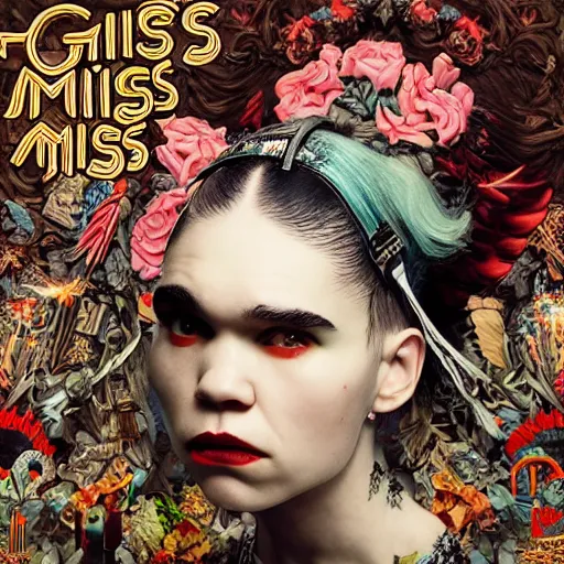 Image similar to Grimes - Miss Anthropocene album cover, album art, album cover art, 8k