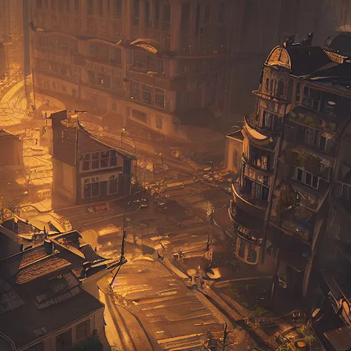 Image similar to city of halle in germany, solarpunk, dynamic lighting, cinematic composition, artstation, ayan nag, marcin rubinkowski, adrien girod